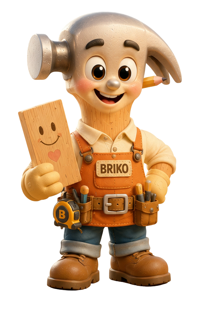 Briko — mascota carpintero de Construcciones Cartagena